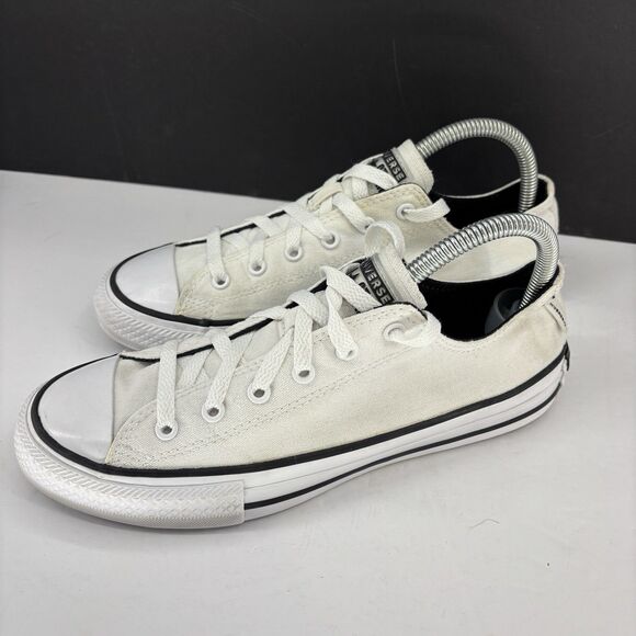 Converse Chuck Taylor All Star OX White Canvas Black‎ Stripe Size 6..... 669783F